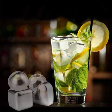 Stainless Steel Reusable Ice Cubes Chilling Stones for Whiskey Wine Beer Drinks