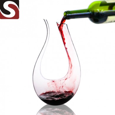 High Quality Red Wine Glass -
 clear Crystal glass U-shaped decanter  – Shunstone