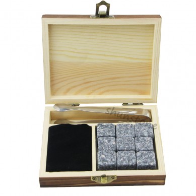 9 pcs of hot Whiskey Rock Stones Set with Ice Tongs Bestselling 9pcs Whiskey Stones Gift Set from SHUNSTONE