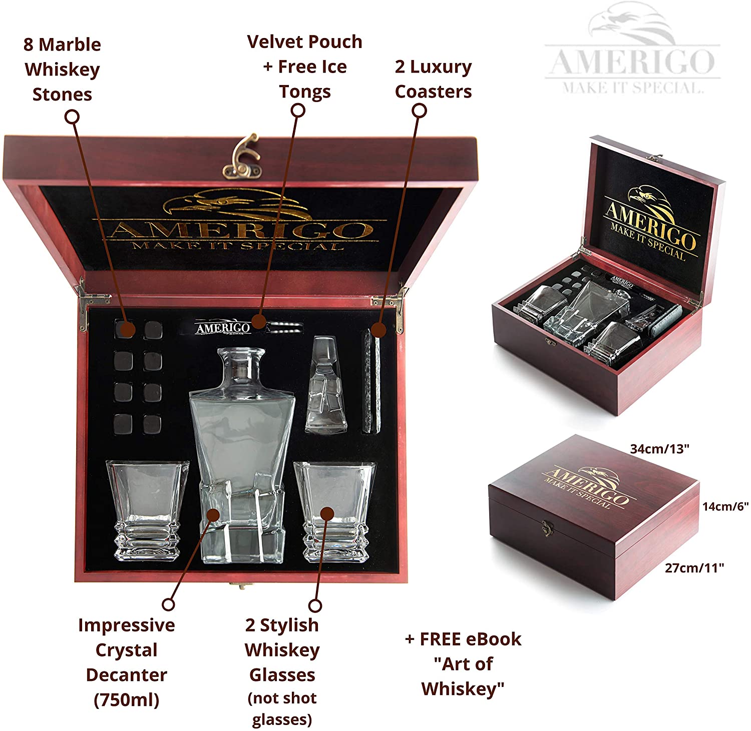 Luxury Whiskey Chilling Stones Gift Set with Premium Gift Box