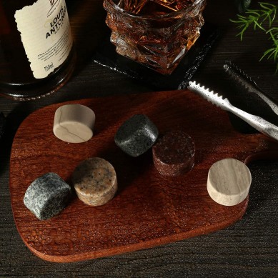 Whiskey Glass Set Granite Chilling Whiskey Rocks Gift Box Set Best Drinking Gifts for Men