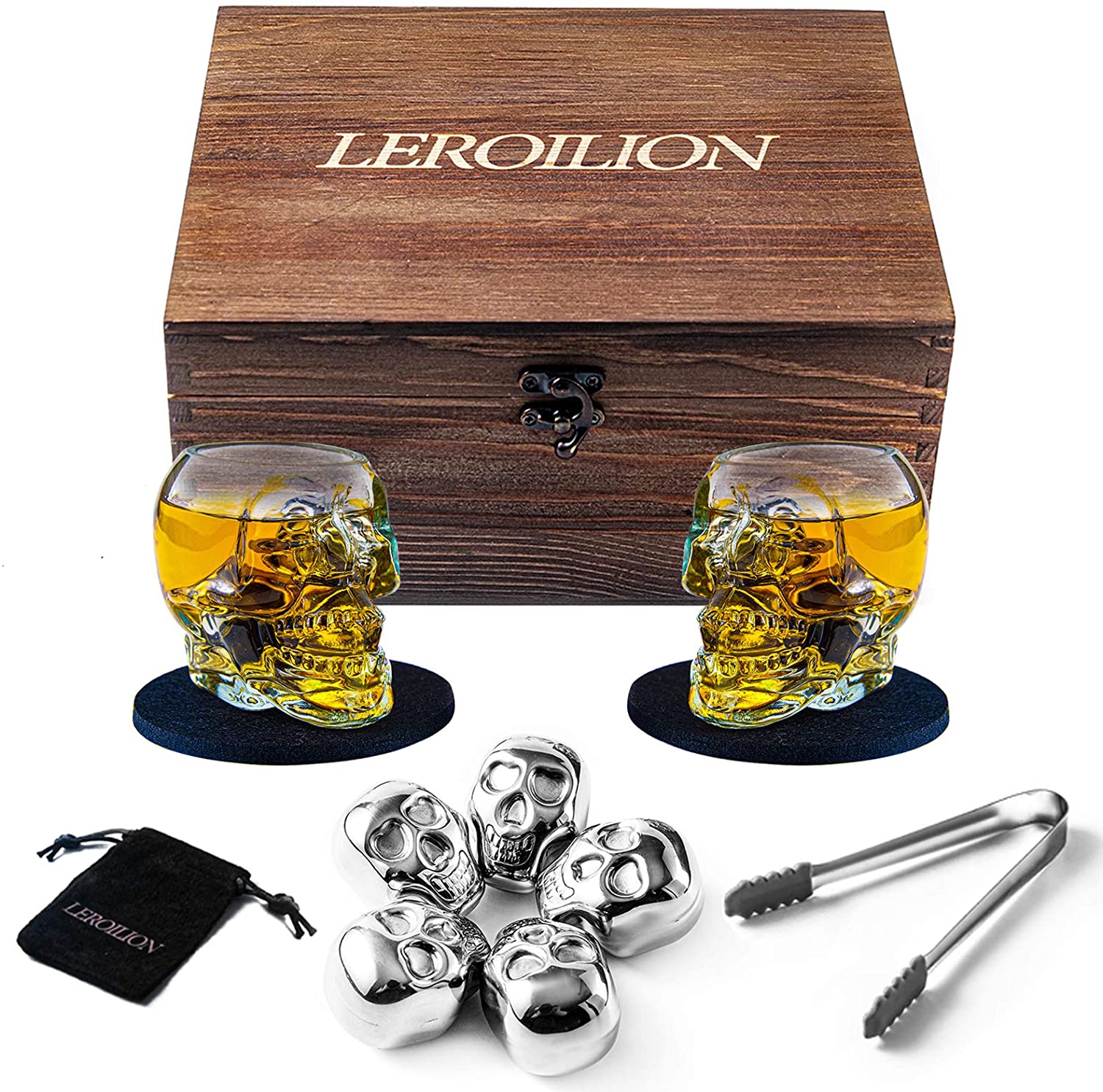 China Stainless Steel Skull Whiskey Stones Handcraft Skull Whiskey Glasses  Gift For Anniversary Manufacturers and Suppliers