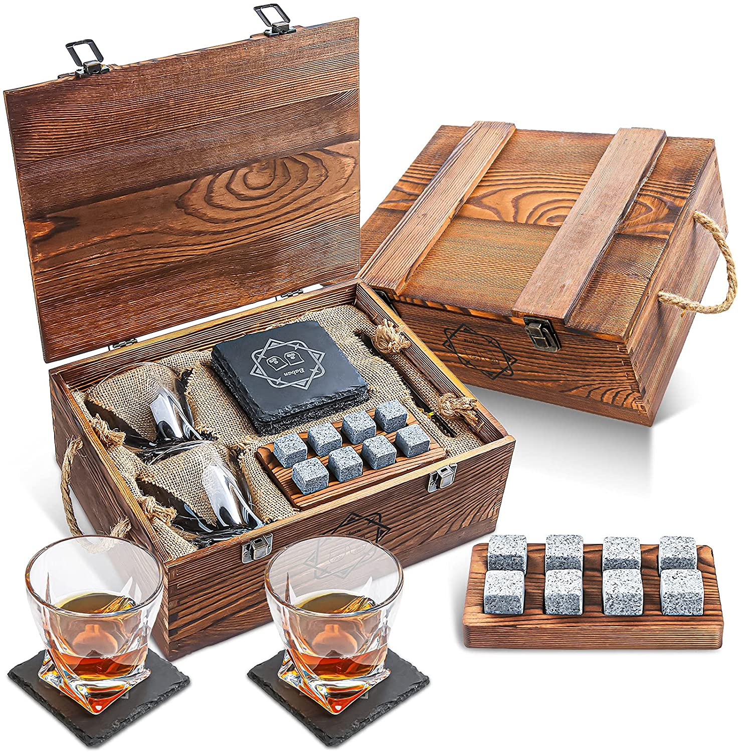 China Twisted Whiskey glassGift Sets for Men Whisky stone custom logo ...