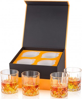 Crystal Whiskey Glasses Set Rocks Glass Tumbler for Scotch Irish Whisky Best Lowball Glass