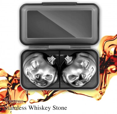 Metal Reusable Ice Cube Stainless Steel Whiskey Stones Pumpkin Set for Drinks