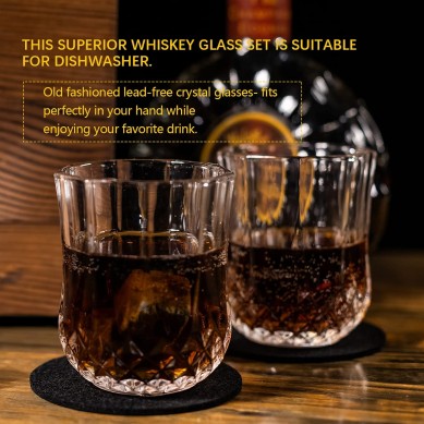 Luxury lead free crystal Whiskey Glasses whiskey stone and tongs wine gift set