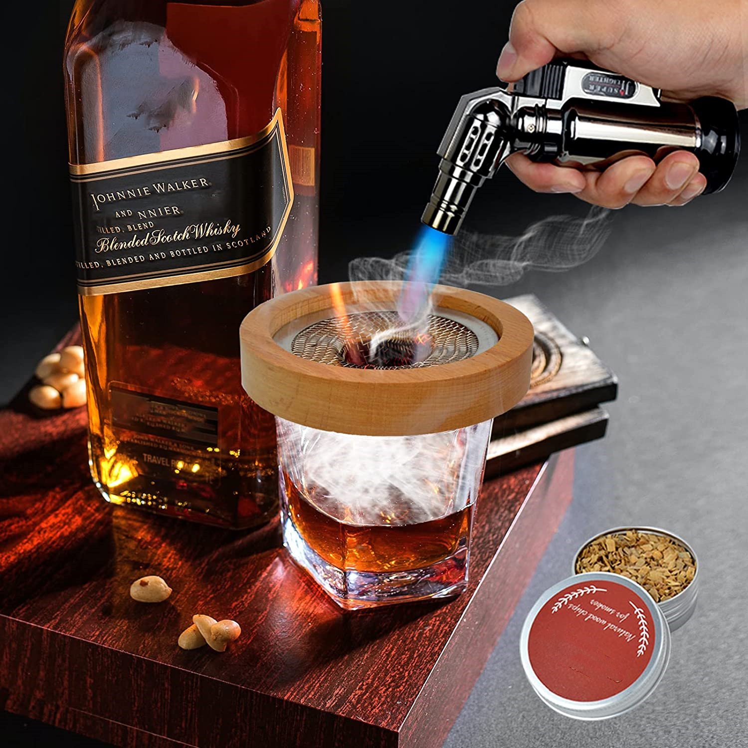 China Cocktail Smoker Kit with Torch and Wood Chips for Whiskey and