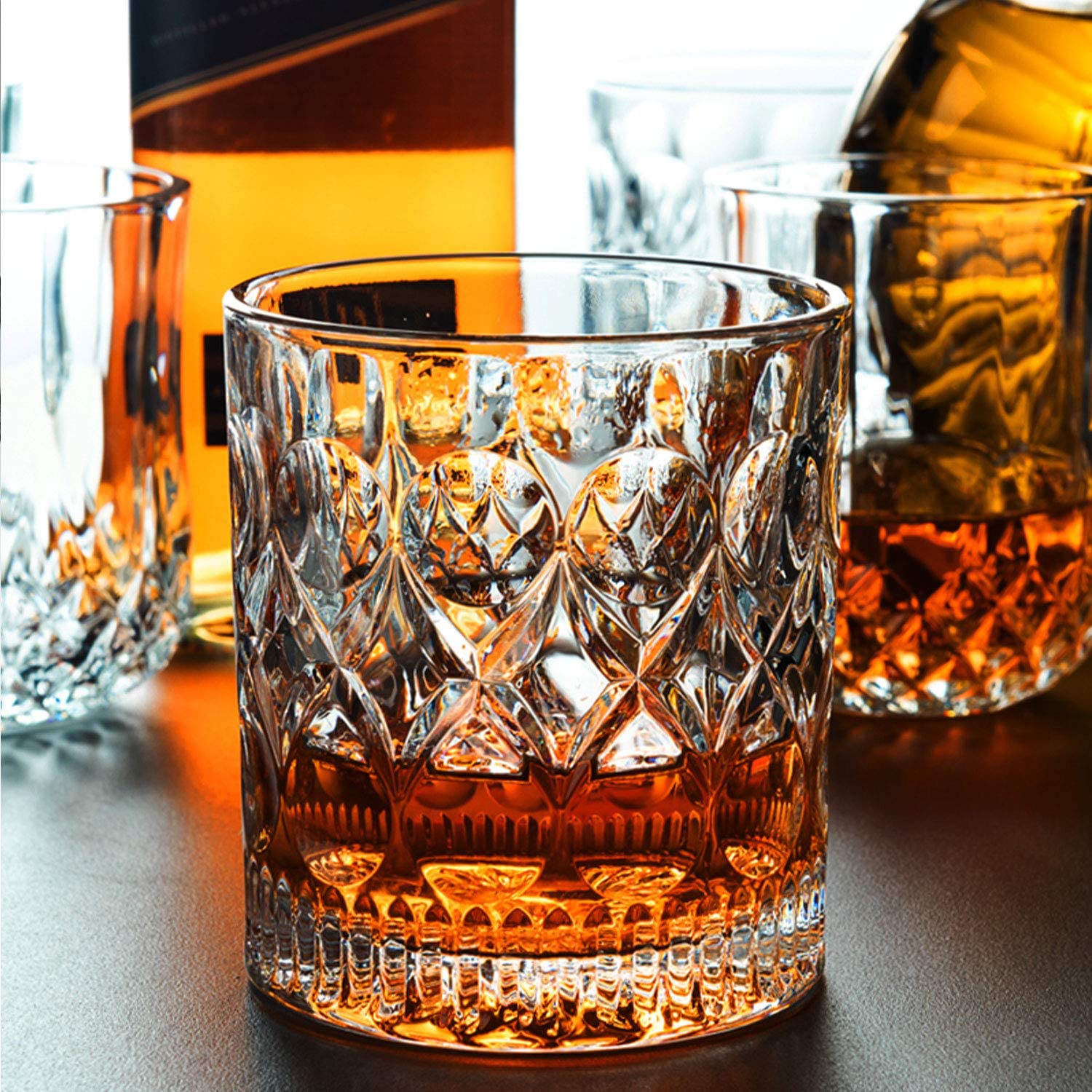 Buy Old Fashioned Whiskey Glass Set of 2, Premium Crystal Twisted
