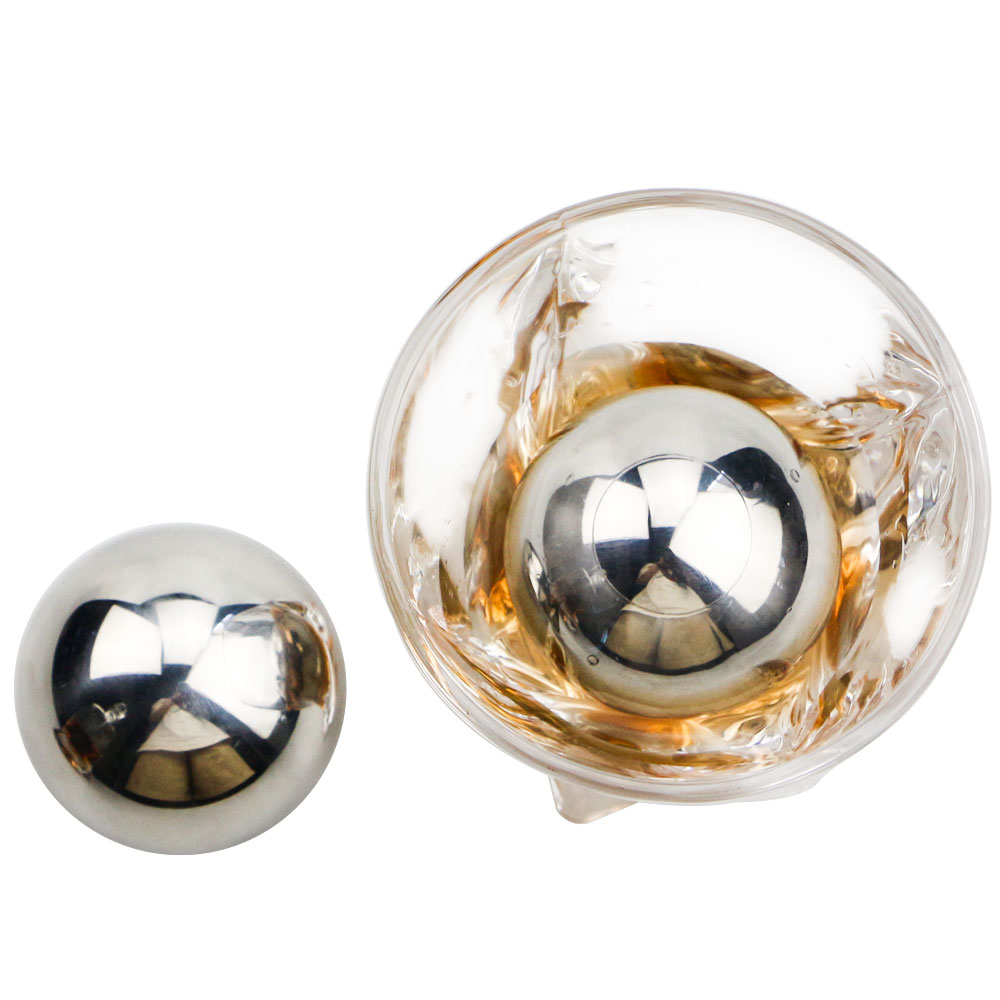 3 Pcs Large Round Whiskey Stones Spherical Reusable Stainless