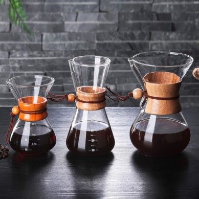 20oz 600ml glass pour over coffee sharing pot