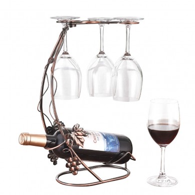 OEM factory Wine Glass Rack Under Cabinet Stemware Wine Glass Holder Glasses Storage Hanger