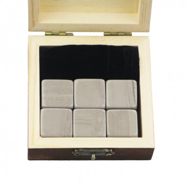 Popular bar accessories 6pcs of G30 whiskey stone bushiness gift Whisky Ice Stones Drinks Cooler Cubes Natural Chilling Whisky Stones With Gift Box