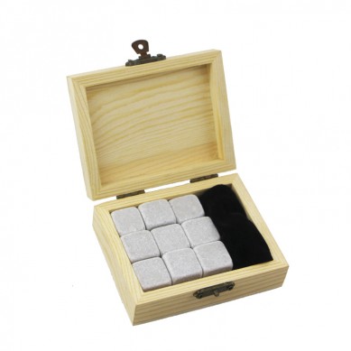 Top selling Wholesale Cinderella whisky Chilling Stones 9 pcs Whiskey Stone Set Creative Gift Set Custom Whiskey Wine Ice Stone with Wooden Box