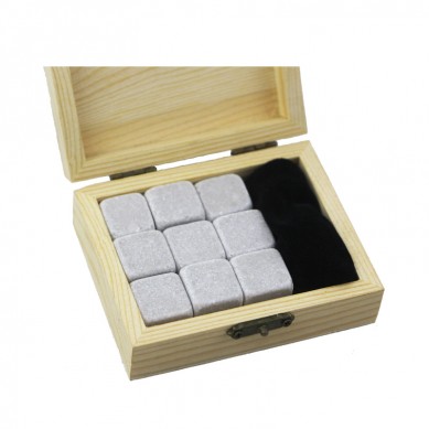 Top selling Wholesale Cinderella whisky Chilling Stones 9 pcs Whiskey Stone Set Creative Gift Set Custom Whiskey Wine Ice Stone with Wooden Box