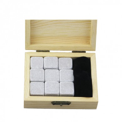 Top selling Wholesale Cinderella whisky Chilling Stones 9 pcs Whiskey Stone Set Creative Gift Set Custom Whiskey Wine Ice Stone with Wooden Box