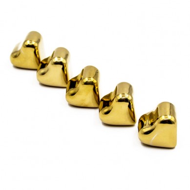 Best seeling gold color stainless steel heart Shaped whiskey stones