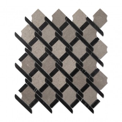 Discount wholesale Natural Slate Coaster -
 Bathroom Floor Cinderella Grey Marble Mosaic Tile On Mesh  – Shunstone