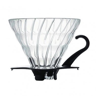 Glass Pour over Coffee Funnel Dripper Clever Coffee Cone Brewer Filter with Removable Base Clear