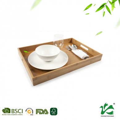 Hot sale customized color bamboo wooden food serving tray