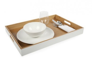 Hot sale customized color bamboo wooden food serving tray