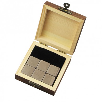 Popular bar accessories 6pcs of G30 whiskey stone bushiness gift Whisky Ice Stones Drinks Cooler Cubes Natural Chilling Whisky Stones With Gift Box