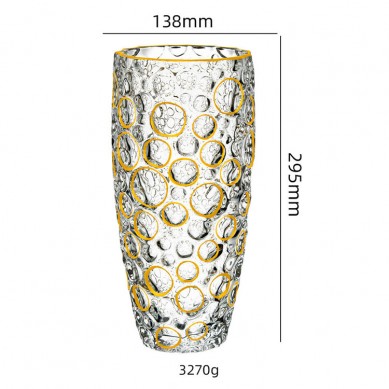 Luxury Crystal Gold Rim Glass Vases Freezing Point Terrarium Hydroponic Plant Dried Flower Vases For Home Decor